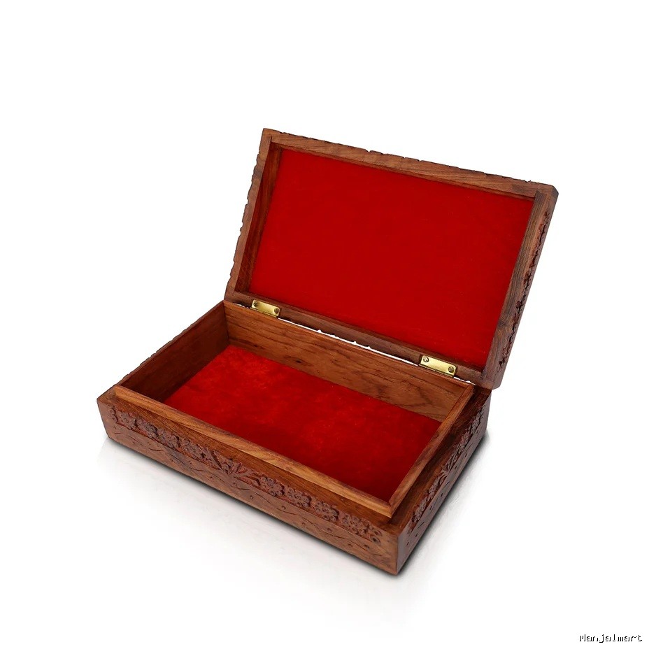 Jewel Box -5.75 x 10 inches | Storage Box/ Kashmiri Design Wooden Box/ Wooden Container for Women